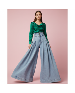 Relaxed Fit Blue Straight Leg Jeans