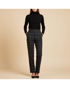 High Waist Mustard Flared Trousers with Front Pocket Detail