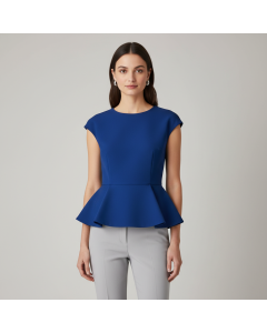 Elegant Satin Ruffle Front Blouse With Classic Collar and Long Sleeves